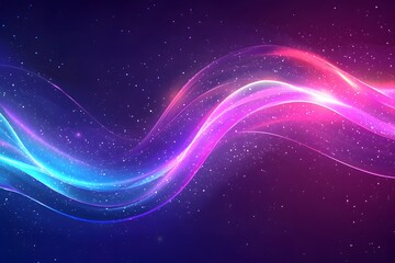 Obraz premium Mesmerizing Neon Waves in a Futuristic Digital Backdrop for Tech Presentations