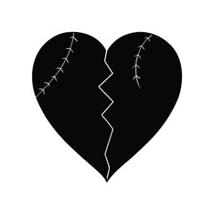 Broken Heart, Stitched, Mending, Crack, Pain, Sadness, Love, Relationships, Sorrow, Grief