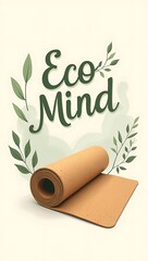 A biodegradable yoga mat made from natural cork and organic hemp fibers, designed for eco-conscious wellness enthusiasts. Perfect for sustainable lifestyle and fitness themes.
