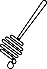 Honey dipper stick icon, honey stick icons vector graphic designs elements, isolated on transparent background. Honey ladle. Square button. Minimalism concept, used for food and beverage pictogram