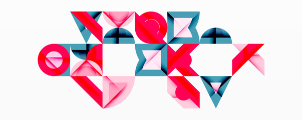 Minimal geometric abstract background. Circle square and triangle design