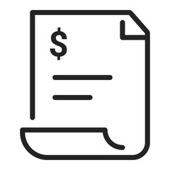Bill Receipt Line Icon