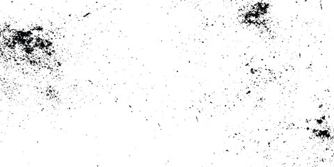 overlay texture of grainy grunge surface, Dirt messy splash overlay and Black and white Dusty scratched grunge texture, abstract dotted black particles is arranging randomly on white background.