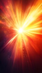 Fototapeta premium Bright light burst radiating energy outwards from a central point