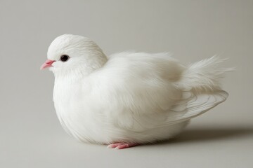 A Captivating Close-Up of a Pure White Domestic Dove, Showcasing Its Soft Feathers and Gentle Expression, Perfect for Bird Lovers and Nature Enthusiasts