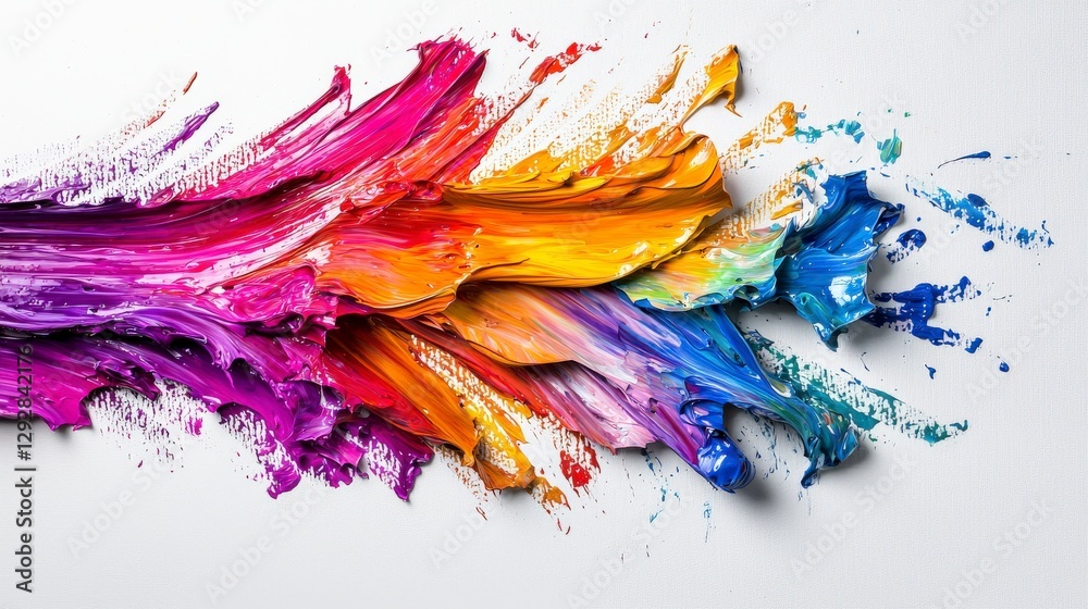 Poster Vibrant abstract art creation studio digital artwork creative space close-up expression of colorful emotions