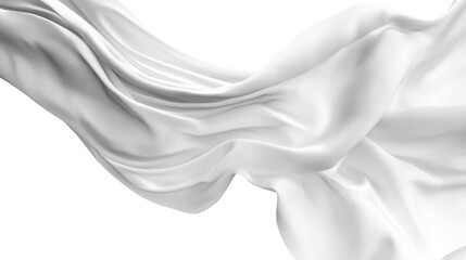Soft white cloth waving isolated on transparent background for graphic design or wallpaper.	
