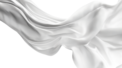 Soft white cloth waving isolated on transparent background for graphic design or wallpaper.	
