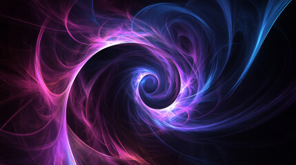 Vibrant abstract swirl with neon light rays and dynamic colors