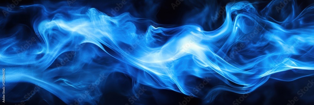 Poster bright blue gas flame burns vividly, showcasing mesmerizing hues and patterns in close up view. gene