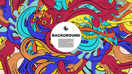 Beautifully designed colorful abstract vector background featuring fractal shapes, perfect for poster, banner, and fabric print applications.