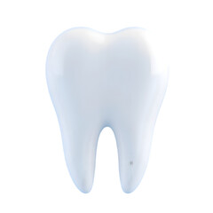 A shiny, perfectly white tooth on a vibrant blue background, symbolizing dental health and hygiene