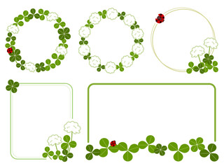 シロツメクサの見出しフレームセット