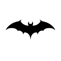 Fototapeta premium black silhouette of bat on white background.