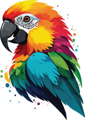 Colorful Parrot Head vector design, Parrot Illustration vector design