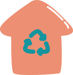 Recycling symbol inside house icon