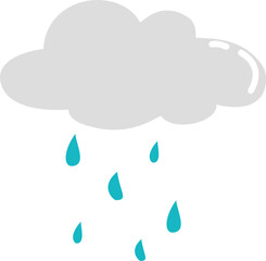 Cloud with raindrops cartoon