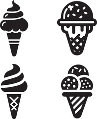 Ice cream icon vector design illustration. Set of ice cream