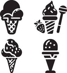 Ice cream icon vector design illustration. Set of ice cream