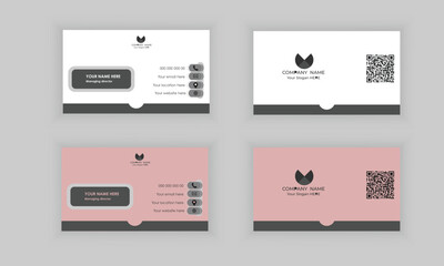 Modern and simple clean vector business card design