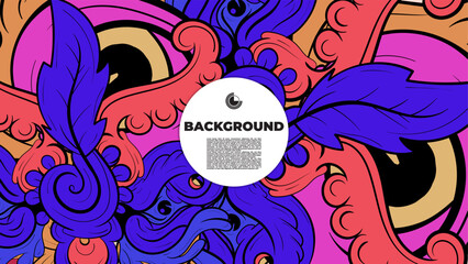 Beautifully designed colorful abstract vector background featuring fractal shapes, perfect for poster, banner, and fabric print applications.