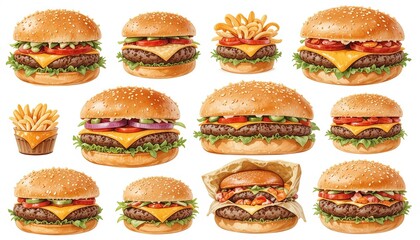 Savory burgers and fries a flavorful shot