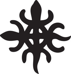 Funtumfunefu Denkyemfunefu adinkra African crocodile symbol for unity and diversity vector illustration.