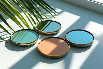 Elegant Round Mirrors with Gold Accents