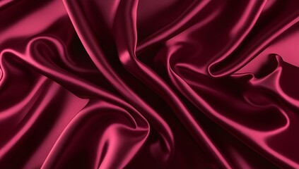 Obraz premium floating satin fabric with ruby red and golden glow for luxurious textile background designs