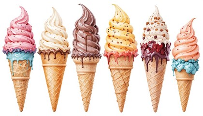 Bright ice cream cones sweet treats photography