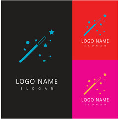Stick magic stick background logos vector illustration design