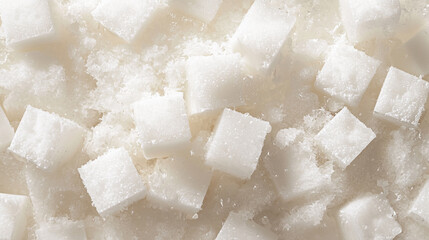 White sugar cubes close up texture sweet food background life pure candy macro still clean shiny