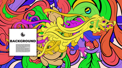 Bright and colorful abstract vector background with unique fractal shapes, perfect for posters, banners, and fabric print projects.