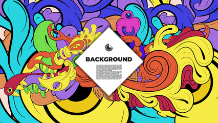 Bright and colorful abstract vector background with unique fractal shapes, perfect for posters, banners, and fabric print projects.