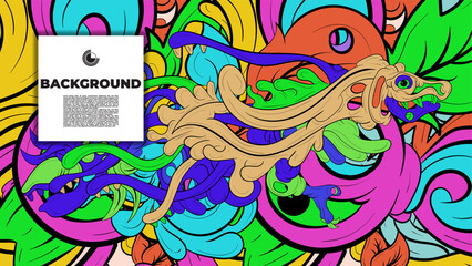 Bright and colorful abstract vector background with unique fractal shapes, perfect for posters, banners, and fabric print projects.