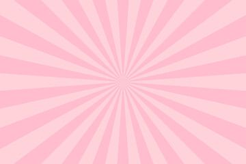 ピンクのサンバーストの背景　集中線