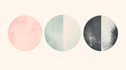 Minimalist Geometric Posters with Mid-Century Modern Watercolor Art
