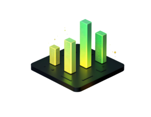 A Vibrant and Modern Representation of Data Visualization Through Colorful Graphical Elements and Rising Bar Graphs