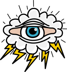 Illustration of a cloud with thunders