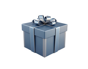 A Beautifully Wrapped Blue Gift Box with a Silver Ribbon Perfect for Any Occasion