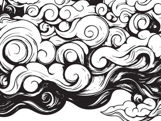 Fototapeta premium Eternal Clouds: The Dance of Ink and Sky 