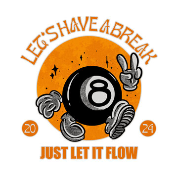 vector illustration of a 8 ball billiards