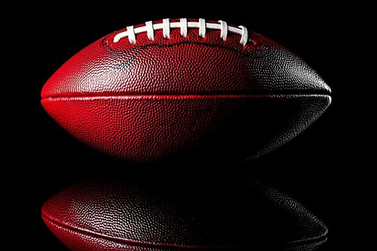 American Football on Black Background