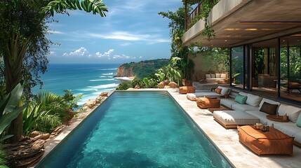 Cliffside luxury villa infinity pool ocean view (1)