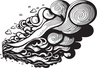 Fototapeta premium Eternal Clouds: The Dance of Ink and Sky 