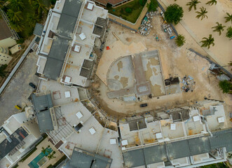 A building under construction with a lot of scaffolding
