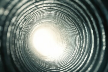 Obraz premium Intense white light shines from inside an air duct producing a striking visual