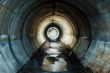 Naklejka premium Interior Perspective of Cement Pipe