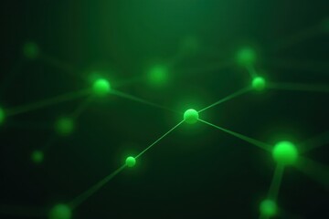 Green glowing nodes connected by lines on dark background, software, design