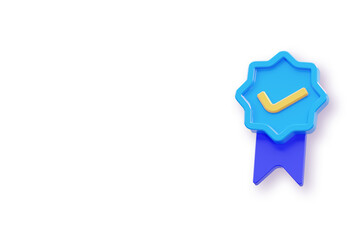 3D Verify Icon With Isolated White Background